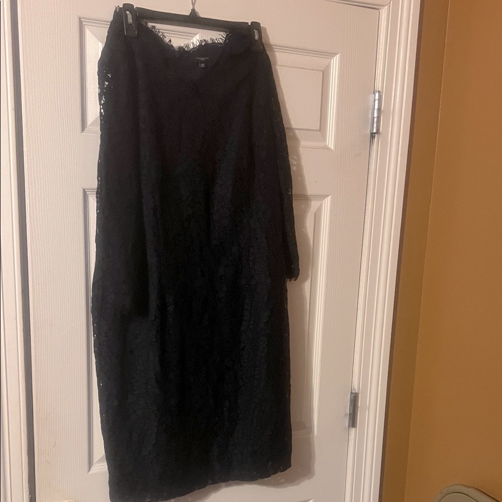 Talbots Midnight Blue Dress with Lace Trim